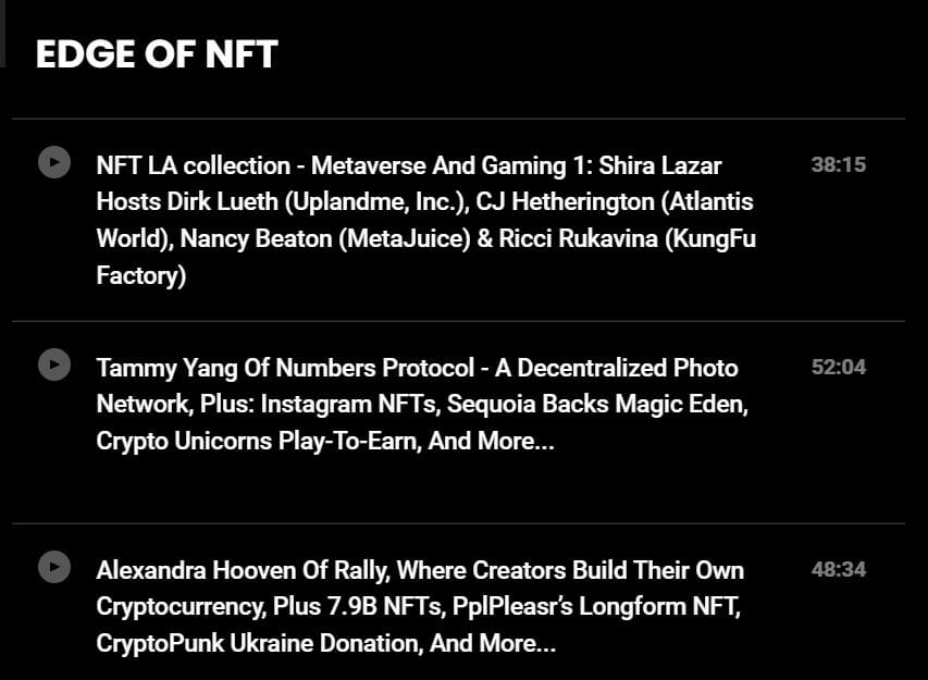 Edge Of NFT Podcast The Top