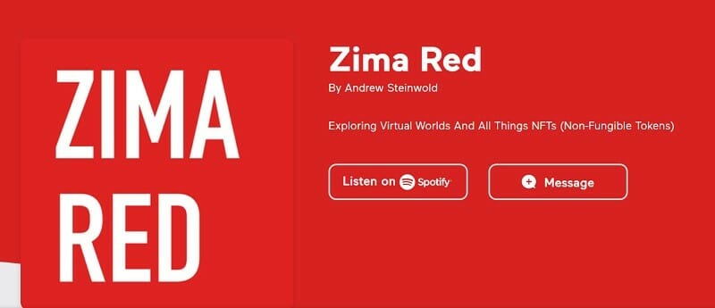 Zima Red NFT Podcast On Spotify Into The Metaverse